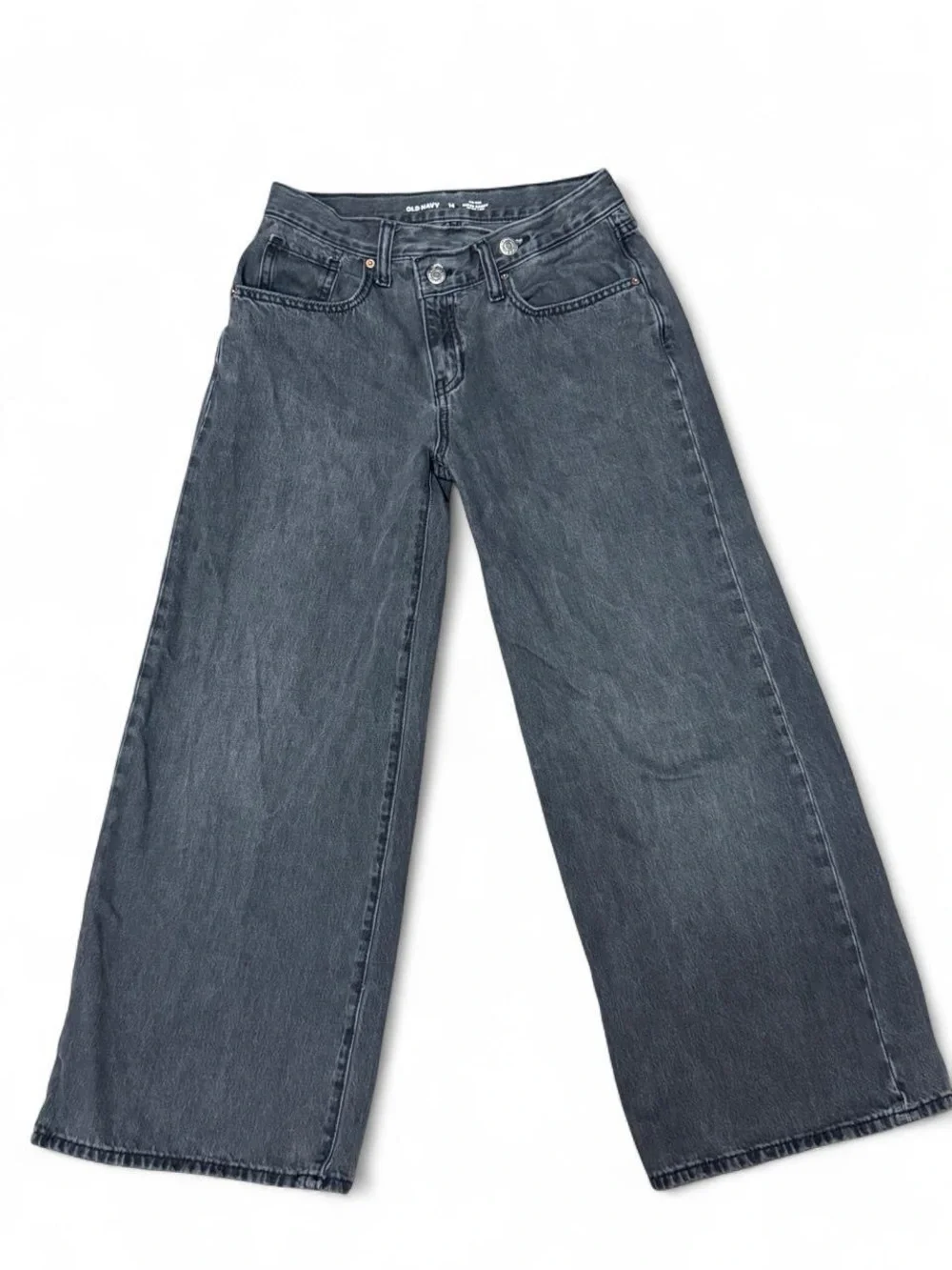 Old Navy Girls 14 Black Super Baggy Wide Leg Jeans